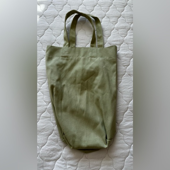 Canvas Tote “Flower Market” Bag 13.5 x 11.5 Sage Green - Picture 2 of 4